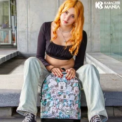 Mochila Minnie Mouse Drawing Gris Ripstop Resistente