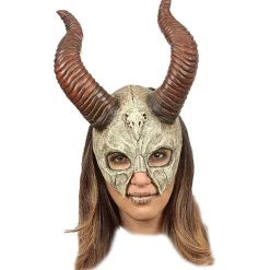 Máscara Calavera Mítica Con Cuernos Talla Única