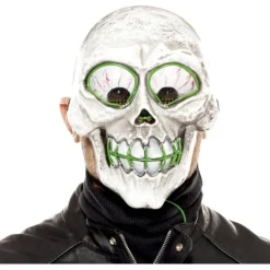 Máscara de Calavera loca con luz Verde