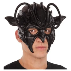 Máscara Negra con Orejas Steampunk