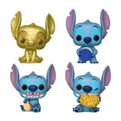 Pack de 4 Figuras Pocket POP! Vinyl - Stitch Holiday 2024 - Caja Dreidel
