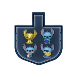Pack de 4 Figuras Pocket POP! Vinyl - Stitch Holiday 2024 - Caja Dreidel