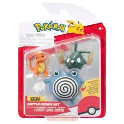 Pack de 3 Figuras Pokémon Charmander, Trubbish y Poliwhirl
