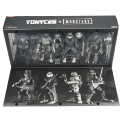 Pack de 4 Figuras Universal Monsters x Teenage Mutant Ninja Turtles Black & White