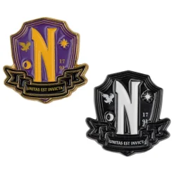 Pack de 2 Pines Academia Nevermore Miércoles Addams