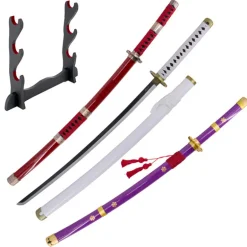 Pack Katanas Zoro acero + soporte GRATIS