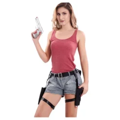 Par de cartucheras con 2 Pistolas Plateadas