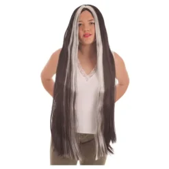 Peluca Blanca y Negra Extra Larga