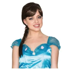 Peluca Castaña Medieval con Coleta