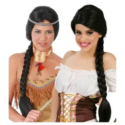 Peluca con trenza negra de India o Tabenera