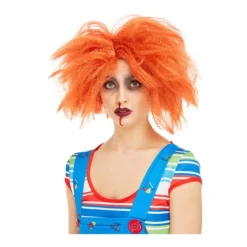Peluca de Chucky Muñeco Diabólico Naranja
