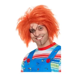 Peluca de Chucky Muñeco Diabólico Naranja