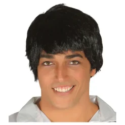 Peluca de Hombre Negra con flequillo
