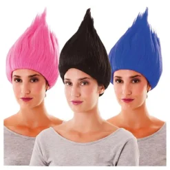 Peluca de Troll en 3 colores