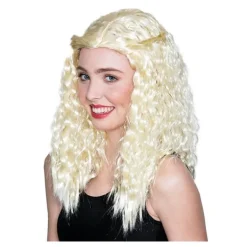 Peluca Melena Rizada Medieval Rubia