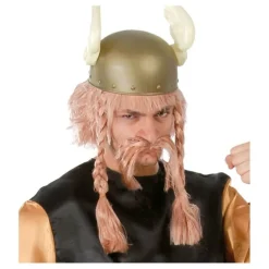 Peluca rubia con bigote incluido de Vikingo