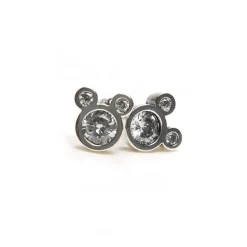 Pendientes de Plata y Circonitas Mickey Mouse Disney