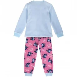 Pijama Largo Coral Fleece Aplicaciones Stitch Niños