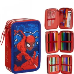 Plumier con Accesorios Giotto Spiderman 100% Polyester Azul