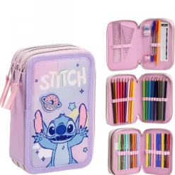 Plumier con Accesorios Giotto Stitch Estuche Portatodo 100% Poliéster