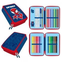Plumier con Accesorios Spidey - Estuche Portatodo Azul Oscuro