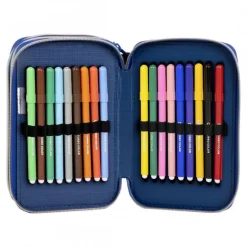 Plumier Giotto Avengers con Accesorios de Poliester Negro