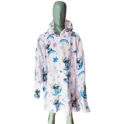 Poncho Stitch rosa franela