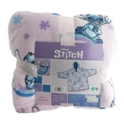 Poncho Stitch rosa franela