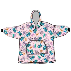 Poncho Stitch rosa infantil