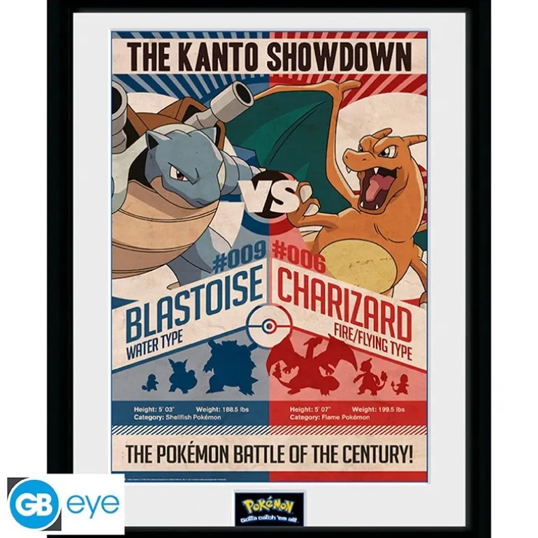 Poster Enmarcado Pokémon Red V Blue 30x40cm