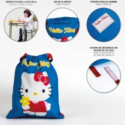 Saquito Escolar Hello Kitty 100% Polyester Azul