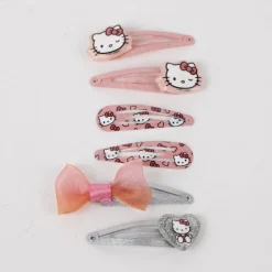 Set de 6 Clips de Pelo Hello Kitty - Rosa