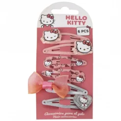Set de 6 Clips de Pelo Hello Kitty - Rosa