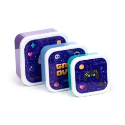 Set de 3 Fiambreras Juego Game Over Diseño Retro