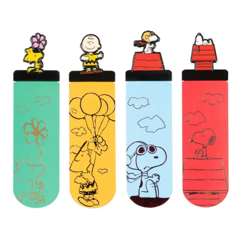 Set de 4 Marcapáginas Snoopy en PVC con Adornos Esmaltados