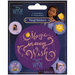 Set de 5 Pegatinas Wish de Disney: Magia en Cada Deseo
