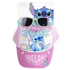 Set de Gorra y Gafas de Sol de Stitch - Color Rosa - 53 CM