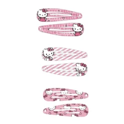 Set de Horquillas Hello Kitty Diseño Fucsia con Estampados Adorables