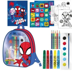 Set de Papelería Coloreable Spidey con Mochila