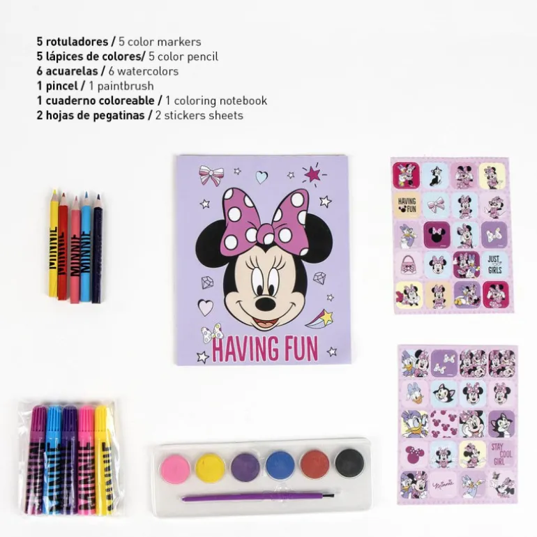 Set de Papelería Coloreable Minnie con Mochila