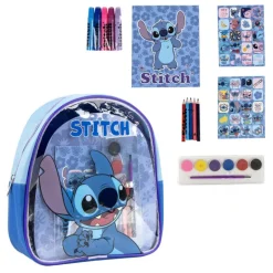 Set de Papelería Stitch con Mochila Transparente