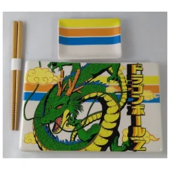 Set de Platos y Palillos Dragon Ball Z Shenron de Cerámica