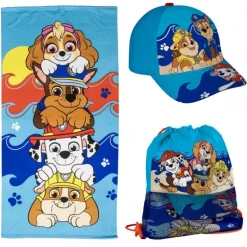 Set de Toalla, Gorra y Saquito Paw Patrol Azul