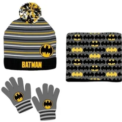 SET GORRO-BRAGA-GUANTES NIÑO BATMAN 52-54