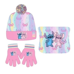 Set Invierno Infantil Stitch - Gorro, Braga Polar y Guantes | Licencia Oficial Disney