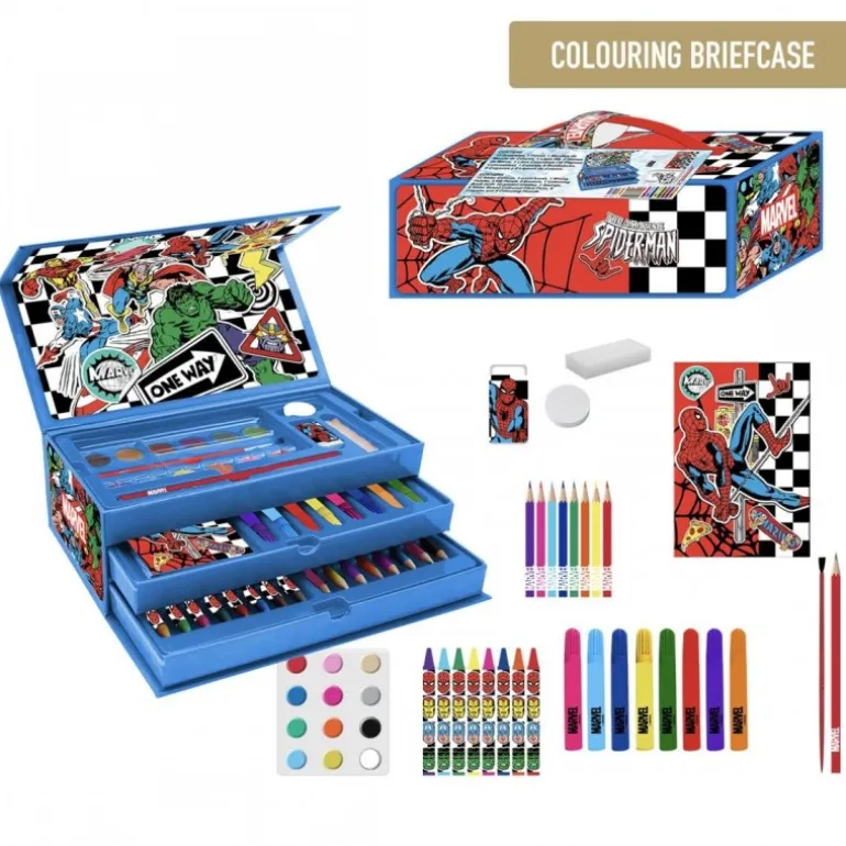 Set Papelería Coloreable Maletín Avengers Multicomposition Blue