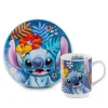 Set Plato Postre y Taza Azul Stitch Disney