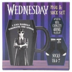 Set Taza y Calcetines Ataúd de Miércoles Addams