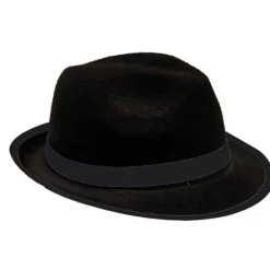 Sombrero de Gánster de fieltro negro
