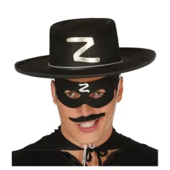 Sombrero de héroe enmascarado de fieltro negro